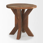 Table d'appoint en bois recyclé marron, 65,5 cm L x 65,5 cm l x 66 cm H, utilisation par 1 personne