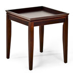 Table d'appoint carrée marron, plateau de style plateau, utilisation par 1 personne