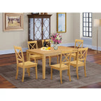 East West Furniture 7 Piece Kitchen Table & Chairs Set Consist of a Dining Table and 6 Dining Room Chairs, 36x60 Inch, Mahogany