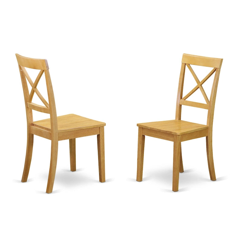 Ensemble table à manger rectangulaire en acajou, chaises en bois à dossier croisé, 6 places
