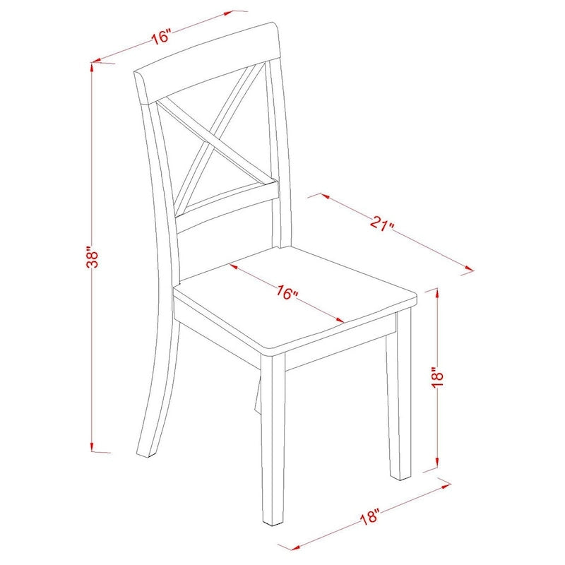 Ensemble table à manger rectangulaire en acajou, chaises en bois à dossier croisé, 6 places