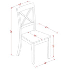 Ensemble table à manger rectangulaire en acajou, chaises en bois à dossier croisé, 6 places