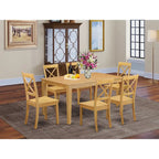 Ensemble table à manger rectangulaire en acajou, chaises en bois à dossier croisé, 6 places