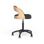 Fauteuil de bureau pivotant noir moderne à dossier bas pour 1 personne