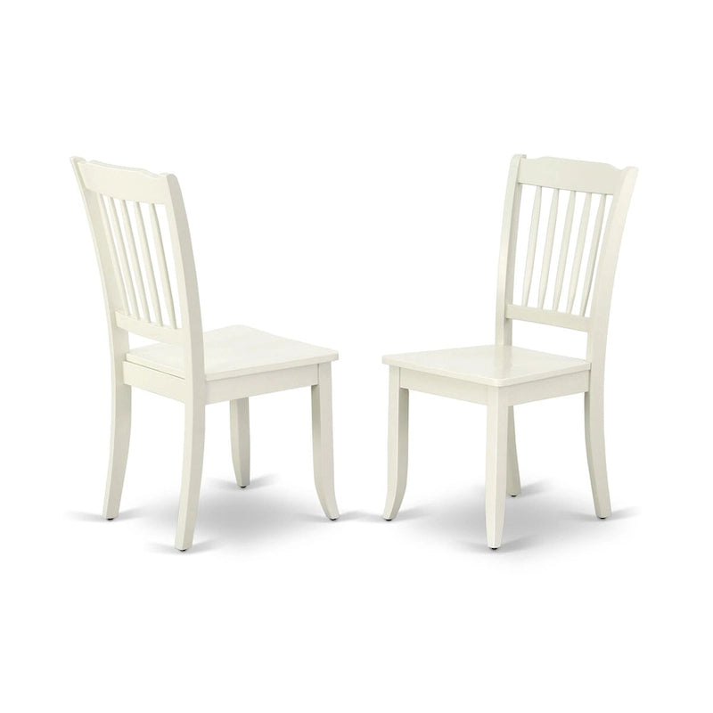 Ensemble de table à manger ronde, lin blanc, bois, 2 ou 4 places