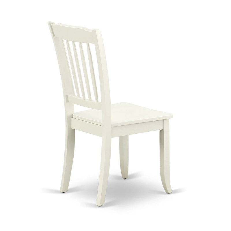 Ensemble de table à manger ronde, lin blanc, bois, 2 ou 4 places