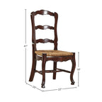 Chaise de salle à manger en acajou brun à dossier échelle, une place