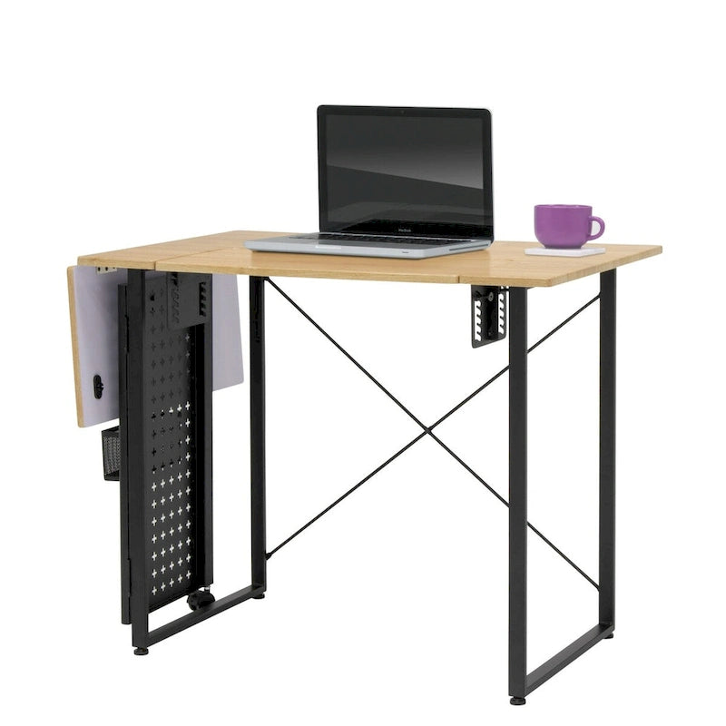 Table à coudre pliable Ashwood/Graphite et Blanc/Graphite avec rangement, pour une personne
