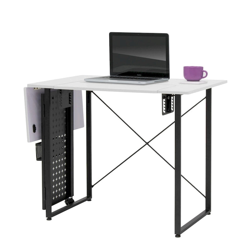 Table à coudre pliable Ashwood/Graphite et Blanc/Graphite avec rangement, pour une personne