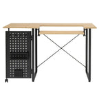 Table à coudre pliable Ashwood/Graphite et Blanc/Graphite avec rangement, pour une personne