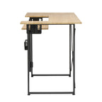 Table à coudre pliable Ashwood/Graphite et Blanc/Graphite avec rangement, pour une personne