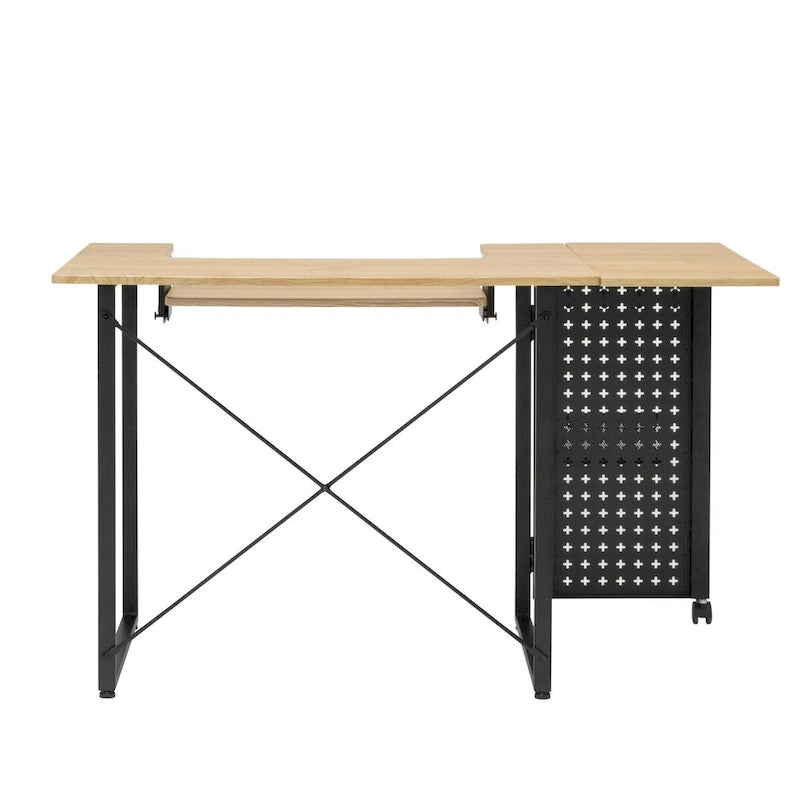 Table à coudre pliable Ashwood/Graphite et Blanc/Graphite avec rangement, pour une personne