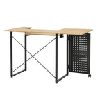 Table à coudre pliable Ashwood/Graphite et Blanc/Graphite avec rangement, pour une personne