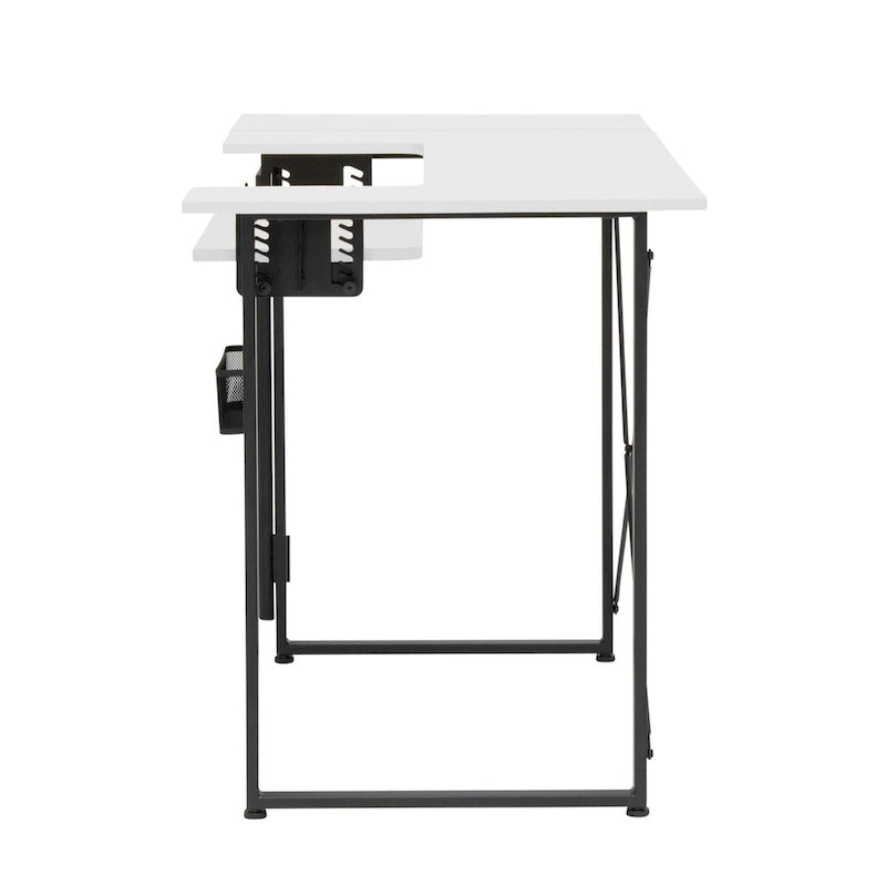 Table à coudre pliable Ashwood/Graphite et Blanc/Graphite avec rangement, pour une personne