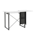 Table à coudre pliable Ashwood/Graphite et Blanc/Graphite avec rangement, pour une personne
