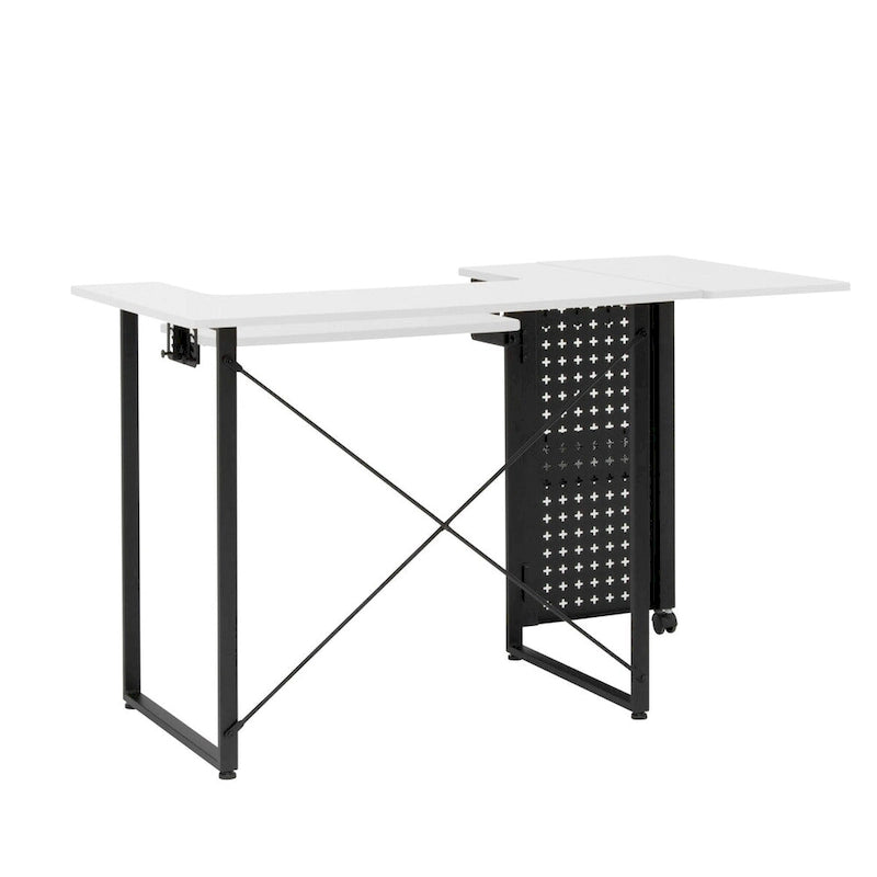 Table à coudre pliable Ashwood/Graphite et Blanc/Graphite avec rangement, pour une personne