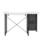 Table à coudre pliable Ashwood/Graphite et Blanc/Graphite avec rangement, pour une personne