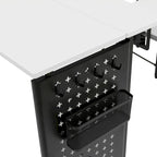 Table à coudre pliable Ashwood/Graphite et Blanc/Graphite avec rangement, pour une personne