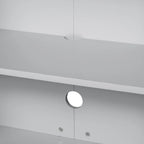 Buffet 4 portes noir/gris avec plateau en marbre et poignées en métal, assemblage par 1 personne