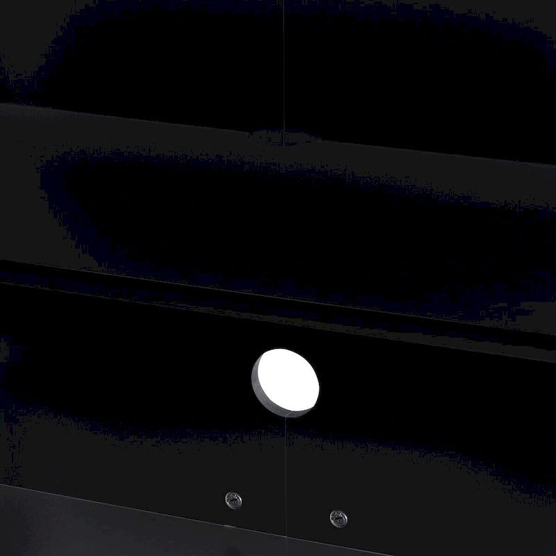 Buffet 4 portes noir/gris avec plateau en marbre et poignées en métal, assemblage par 1 personne