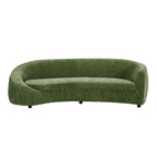 Canapé incurvé en tissu beige/vert, 4 places