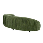 Canapé incurvé en tissu beige/vert, 4 places