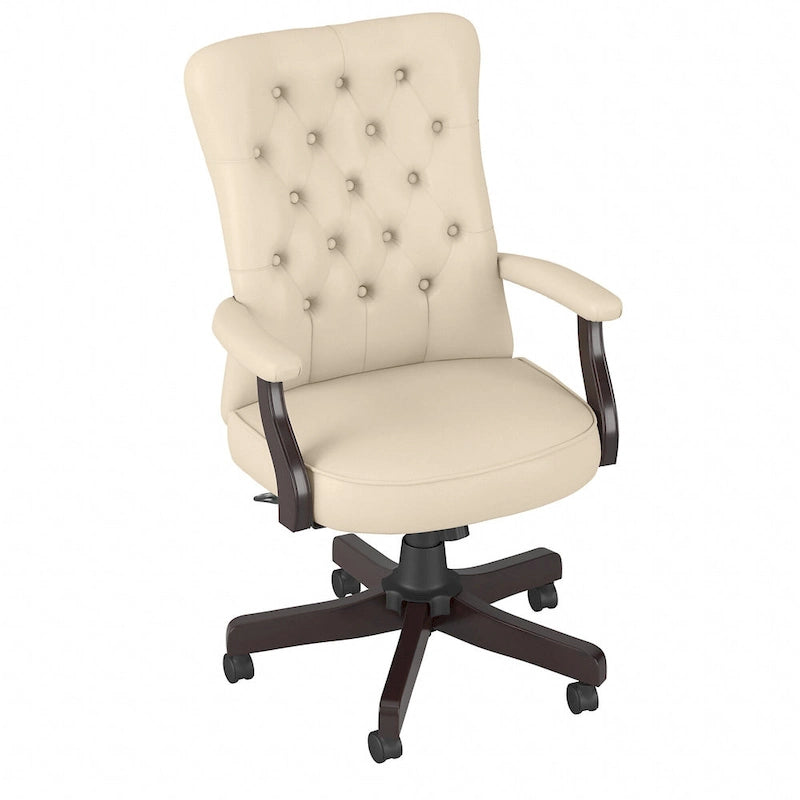Fauteuil de bureau capitonné à dossier haut Cabot avec accoudoirs de Bush Furniture