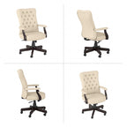 Fauteuil de bureau capitonné à dossier haut Cabot avec accoudoirs de Bush Furniture