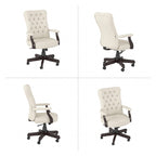 Fauteuil de bureau capitonné à dossier haut Cabot avec accoudoirs de Bush Furniture
